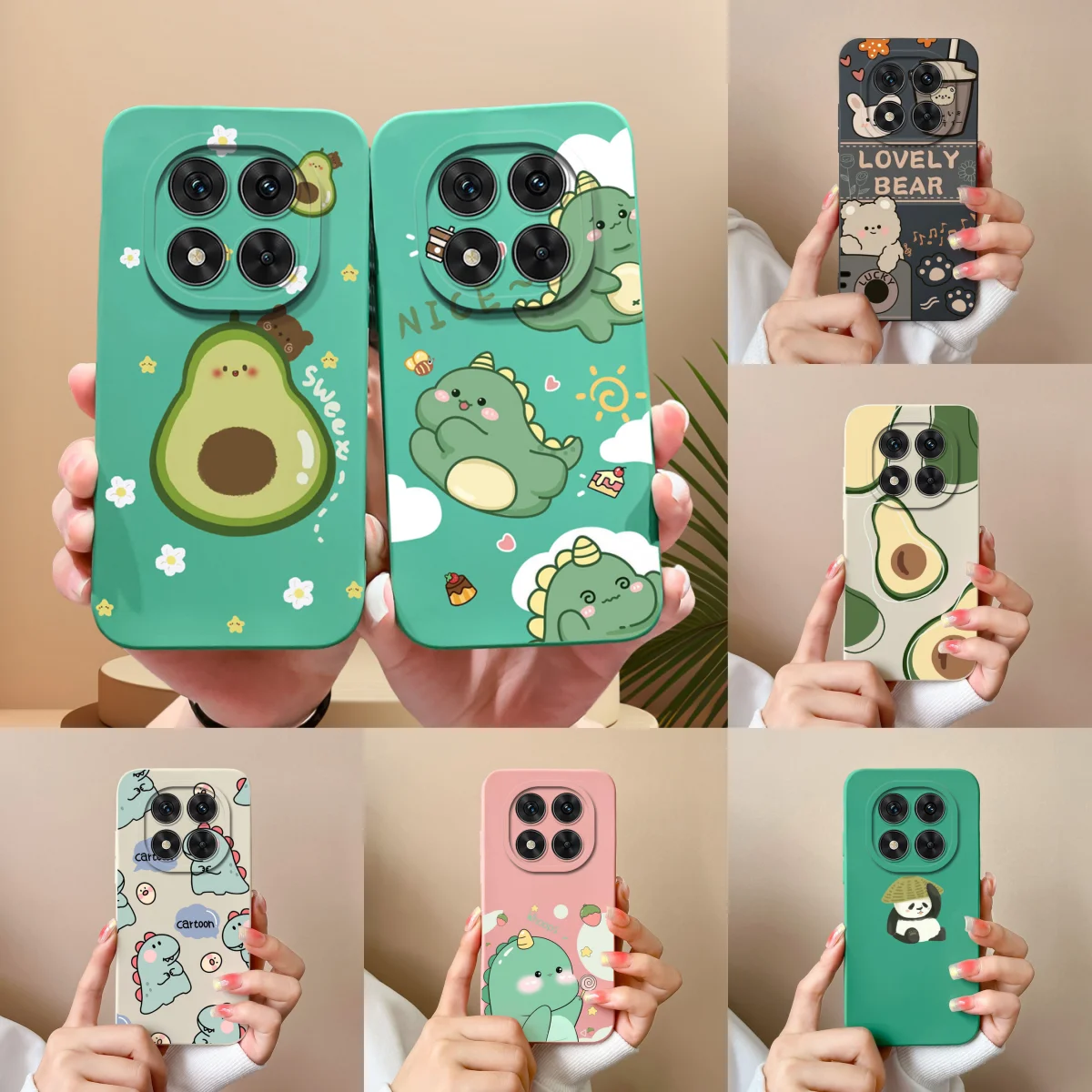 Para Redmi Note 14 Pro Plus funda de silicona líquida suave lindas fundas de teléfono de dinosaurio para Xiaomi Redmi Note14 14Pro + Fundas de contraportada