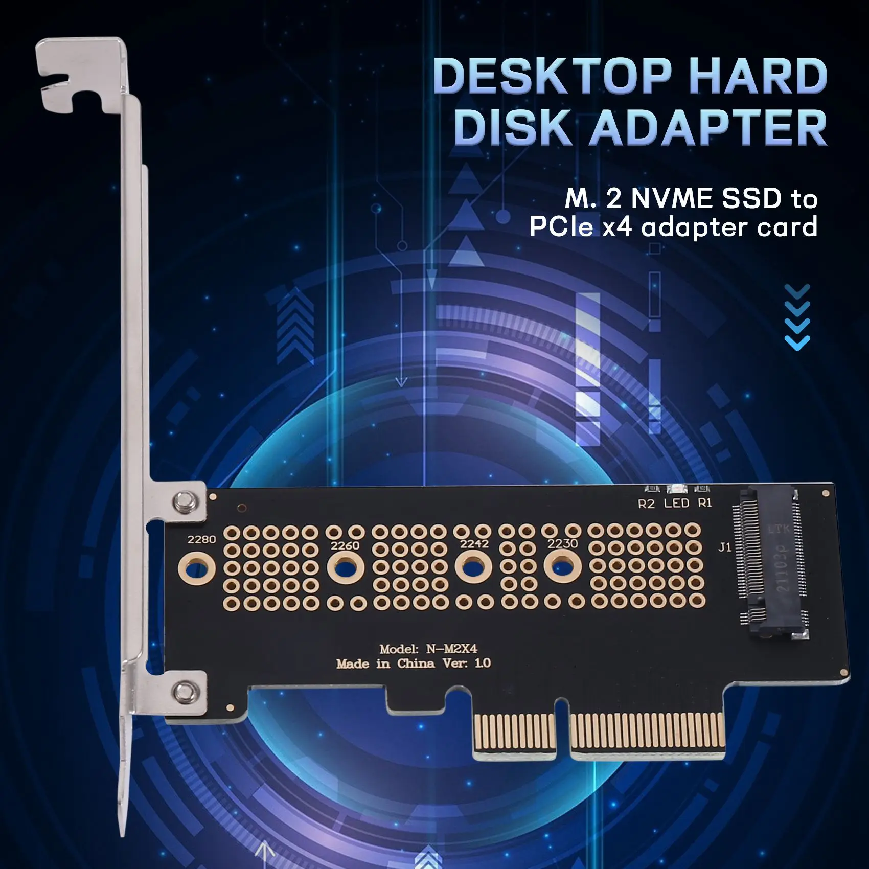 Adaptador de tarjeta elevadora M.2 NVME SSD NGFF a PCIE 3,0 X4, compatible con 2230, 2242, 2260, 2280, tamaño NVMe M.2 SSD - imagen 4