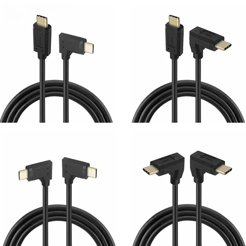 5A 10Gbps USB C a USB C Cable hasta ángulo recto codo USB tipo C macho a hembra Cable de carga de datos 0,3 m 0,6 m 1m 1,8 m