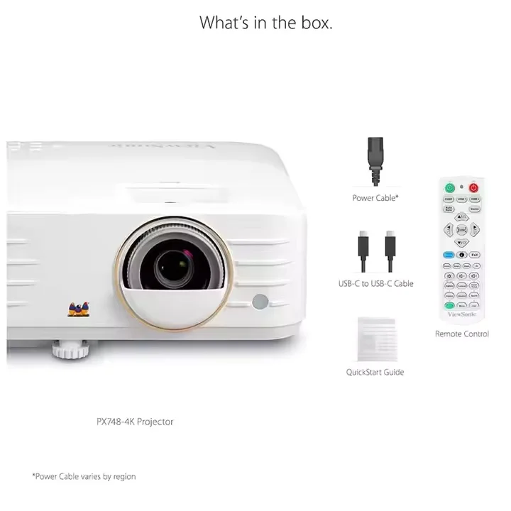 Proyector ViewSonic PX748-4K 4K UHD con 4000 lúmenes 240 Hz 4,2 ms HDR compatible con Auto Keystone Dual HDMI y USB-C Proyector - imagen 5