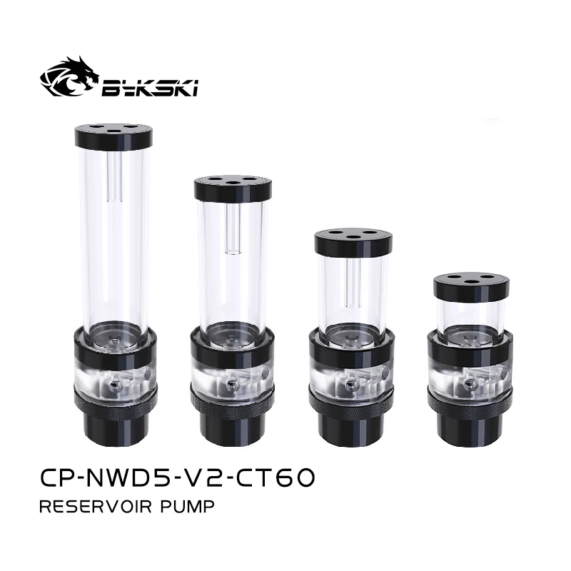 Bomba Bykski D5 PWM + depósito Combo flujo elevación 4,5 metros/720L/H cilindro de agua longitud del tanque 60/100/150/200mm CP-NWD5-V2-CT60 - imagen 2