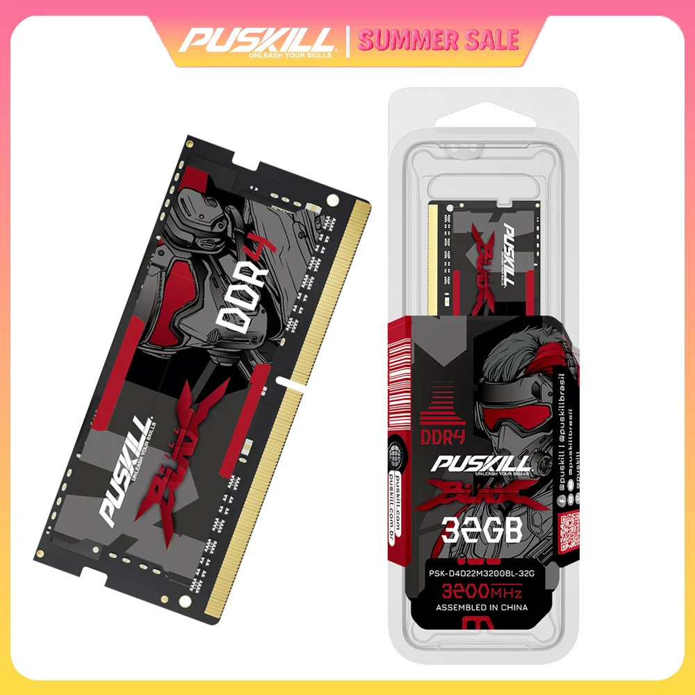 PUSKILL DDR4 Memoria Ram Notebook 32GB 16GB 8GB 4GB 3200 2666 2400 DDR3L 1,35 V 1600 1333 Memoria para computadora portátil Sodimm