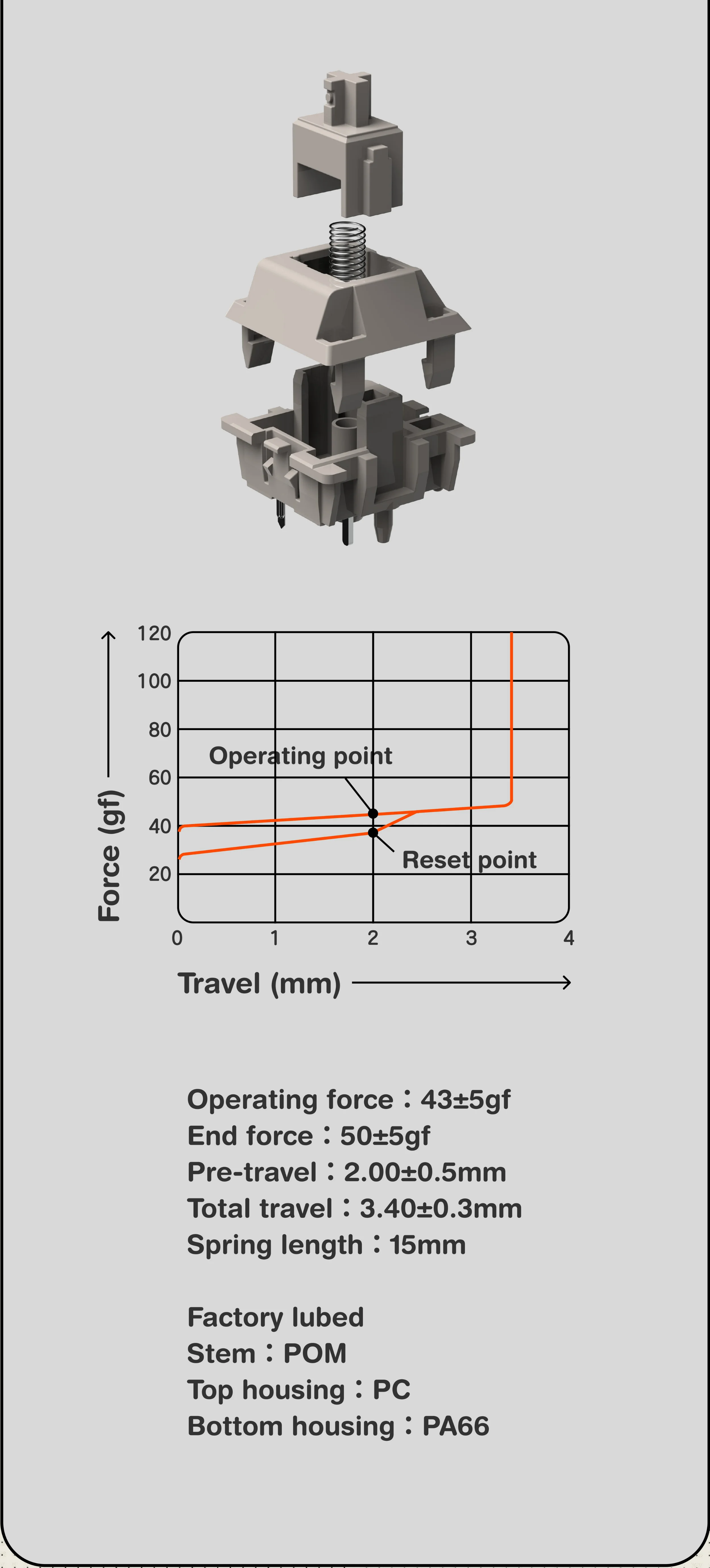 Keebox Kataaa interruptor Teclado mecánico lineal DIY HMX interruptores 5 pines lubricado en fábrica - imagen 5