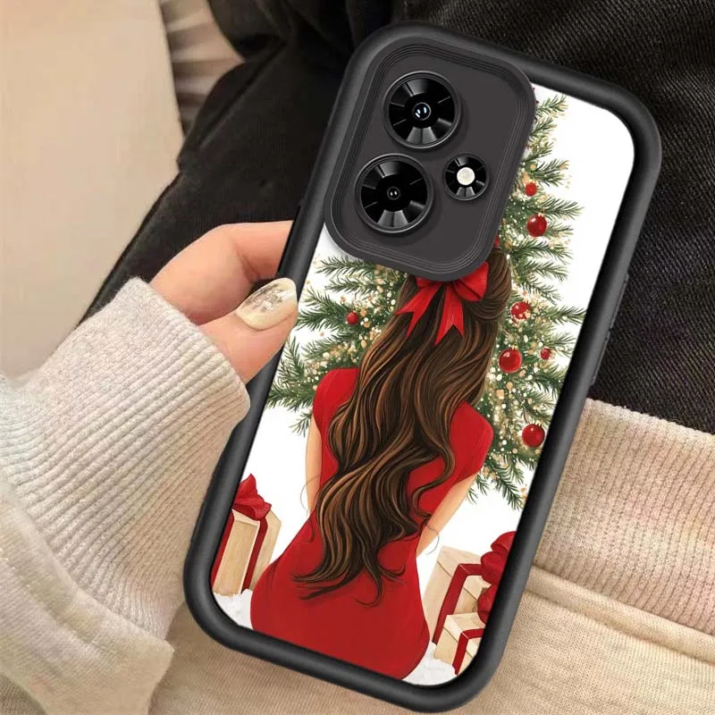 Funda con patrón navideño para niñas, funda para teléfono Infinix GT Hot 10 20 30 11 12 12i 20s 30i 40 40i 50 50i Pro Play NFC Eye Ladder - imagen 2