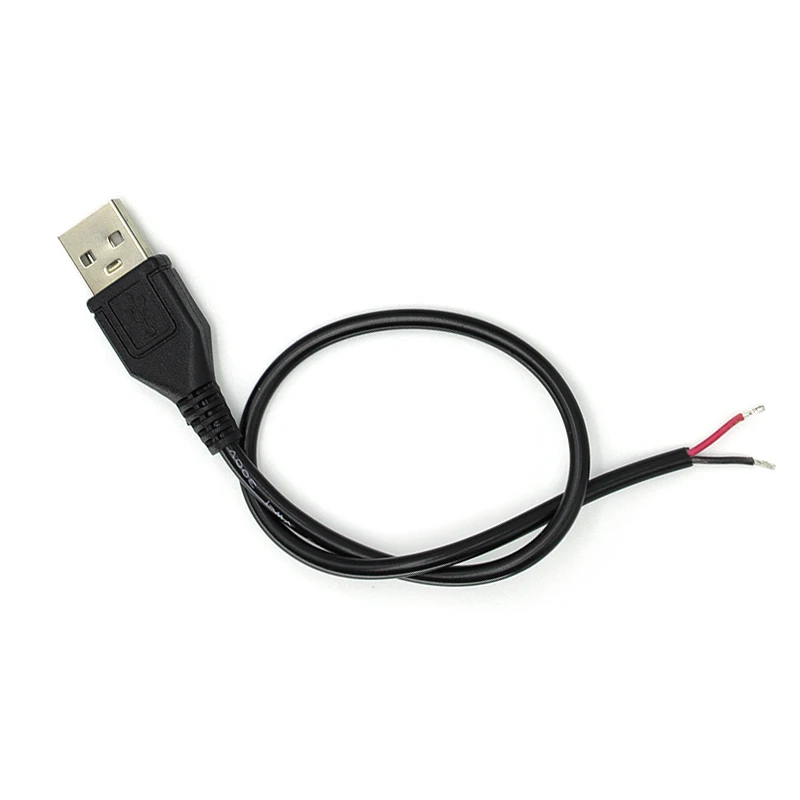 10 Uds USB 2,0 enchufe macho 2pin Cable desnudo Cable de alimentación USB Cable Pigtail DIY para equipo USB instalado reemplazar reparación DIY ﻿ - imagen 4