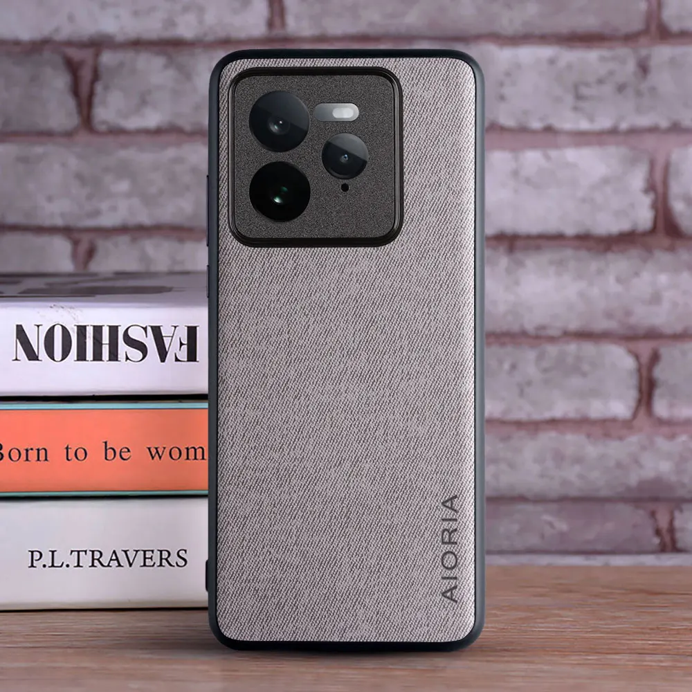 Funda de cuero textil para Realme GT 7 Pro, funda de teléfono de material duro para Realme GT 7 Pro - imagen 3