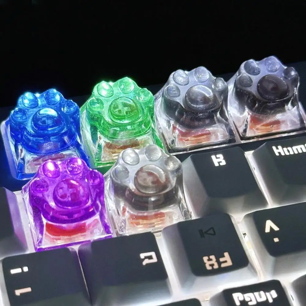 Tapa de tecla Esc, bonito garra de gato de cielo estrellado, diseño personalizado, pegamento de goteo transparente, teclas de eje transversal para teclado mecánico DIY - imagen 4