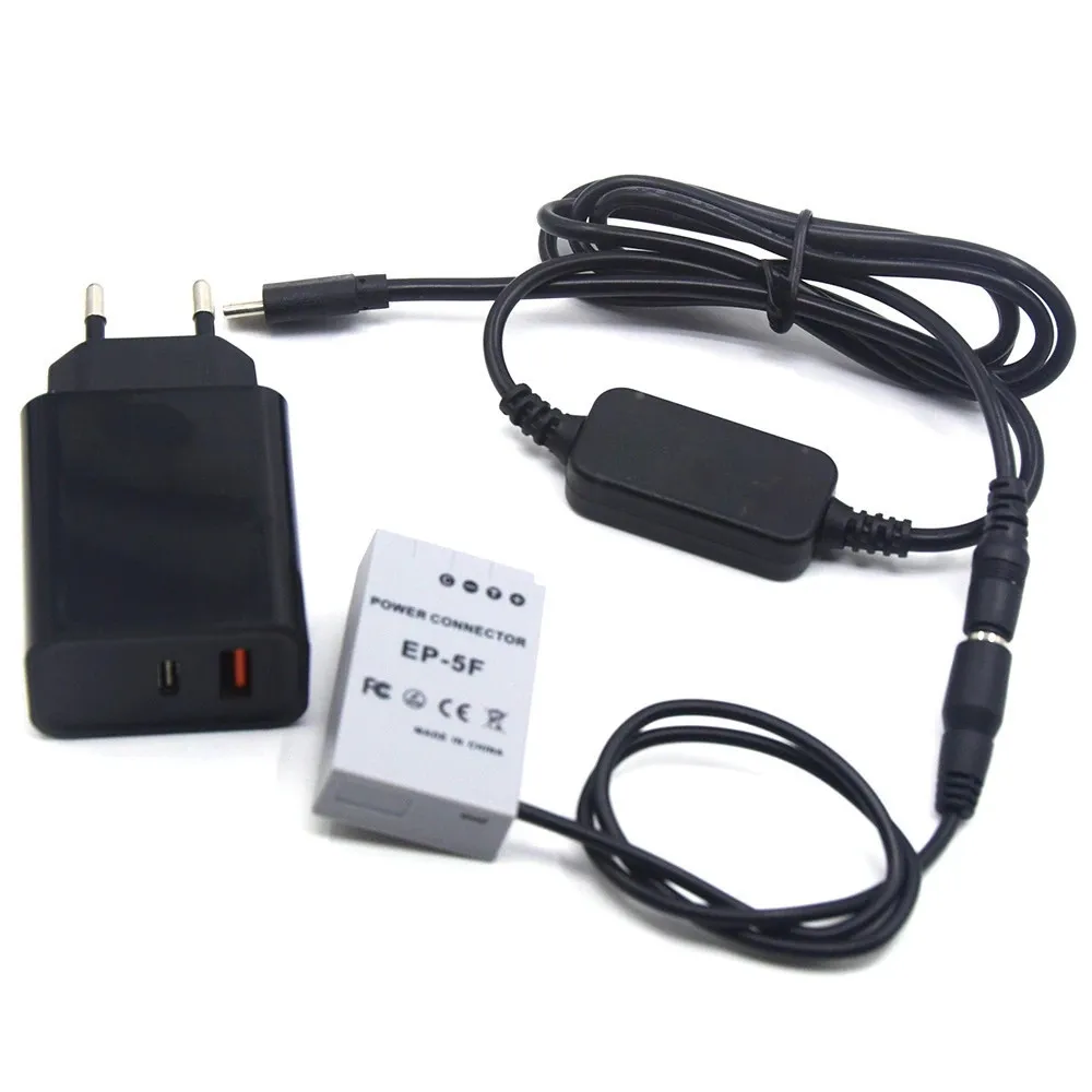 Cable de alimentación USB tipo C + acoplador CC EP-5F EN-EL24 ENEL24 VFB1190 batería simulada + adaptador de cargador PD para cámara Nikon 1 J5 1J5 - imagen 5