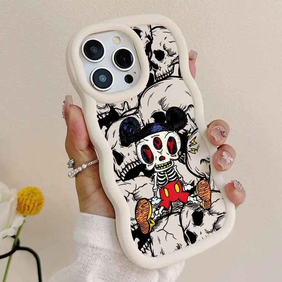 Funda de teléfono suave para Xiaomi Redmi Note 10Lite 9 10 11 12 Pro 9s 8 10s 14 13 14 Pro Plus DisneyMickey Skull - imagen 4