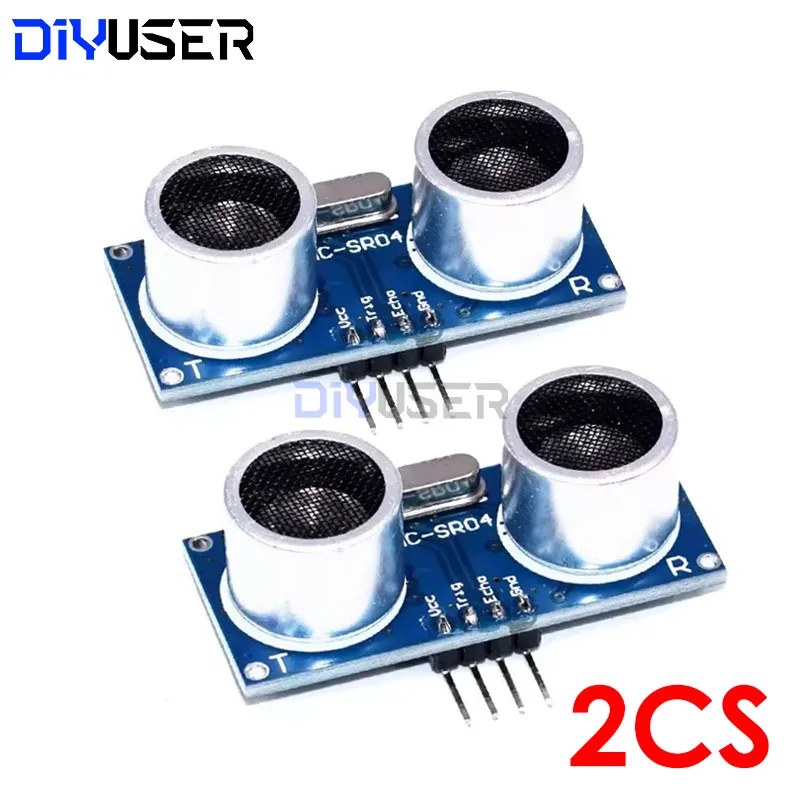 DIYUSER-Módulo ultrasónico de 2 piezas, Sensor transductor de medición de distancia de HC-SR04, Detector Arduino, rango de coche inteligente