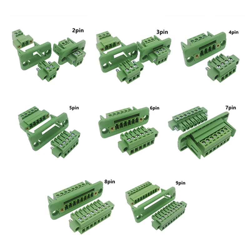 4 juegos 15EDGWC paso 3,81mm 2P/3P/4P/5P/6P/8P/9P conector de bloque de terminales enchufable JM15EDGKM paso de 3,81mm - imagen 5