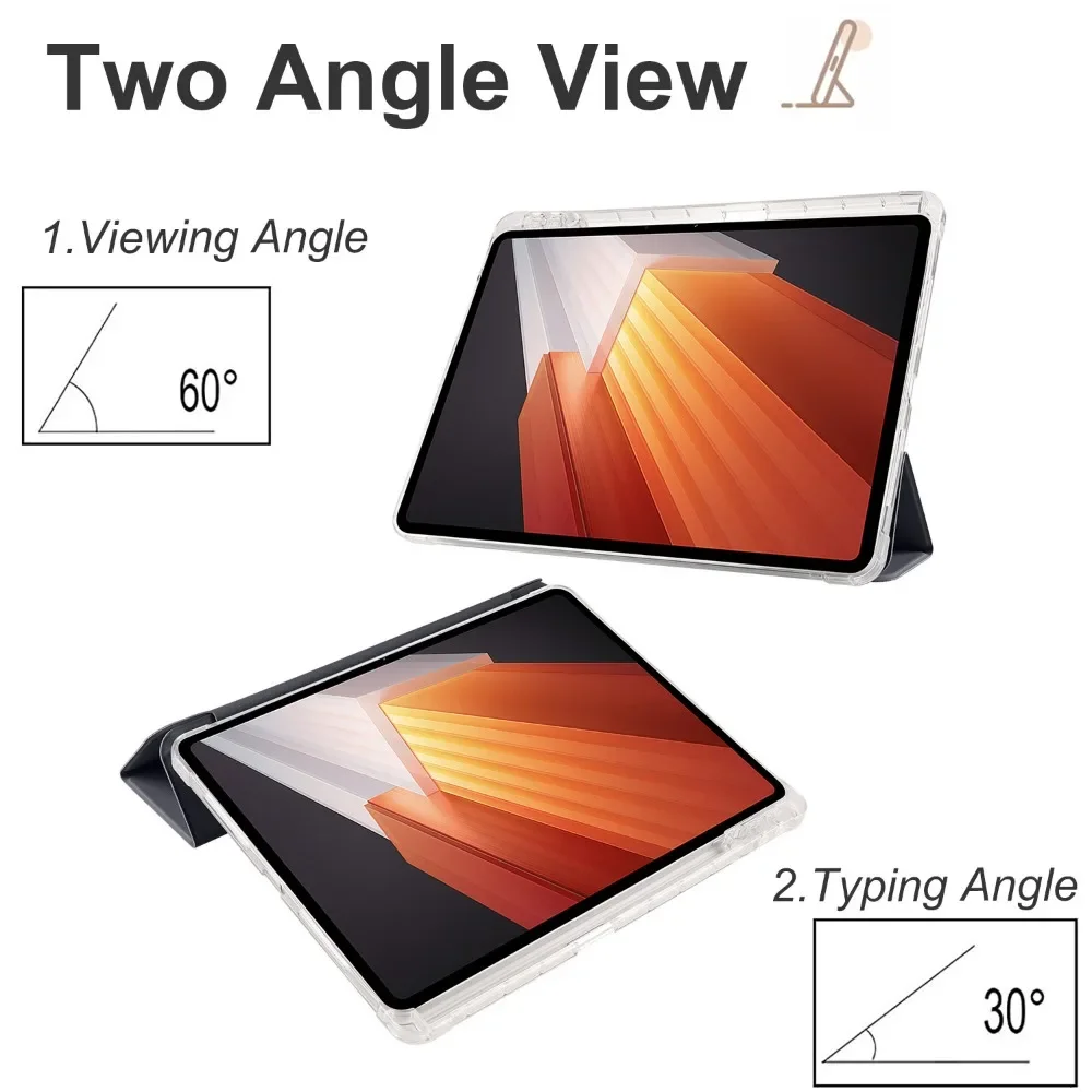 Para HUAWEI MatePad Pro 12,2 pulgadas 2024 MRO-W00 MRO-W10 con portalápices Funda de soporte plegable trasera suave de cuero para MatePad Pro 12,2 - imagen 4