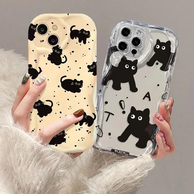 Funda bonita de pareja de gatos negros para Xiaomi Redmi Note 13 Pro 5G 13 4G 8 11 10 12 13 Pro Plus 12S Redmi 12 13C 12C 9A 9 10 A1 A2 Plus - imagen 2