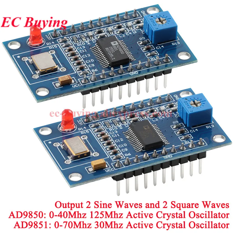 Placa de desarrollo de módulo generador de señal AD9850 AD9851 DDS 0-70MHz 0-40MHz 2 ondas sinusoidales y 2 ondas cuadradas 125Mhz 30M oscilador
