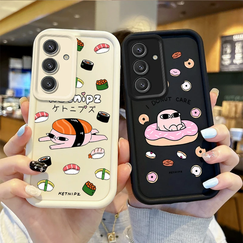 Nueva funda de teléfono K-Ketnipz de dibujos animados para Samsung Galaxy A36 A35 A34 A33 A32 5G A31 A30 A24 A23 A22 A16 A12 A50S M55 cubierta a prueba de golpes