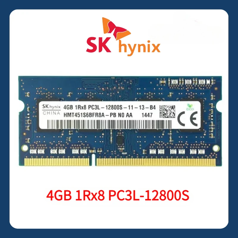 SK hynix 4GB 1Rx8 PC3L 12800S DDR3 1600MHz SO-DIMM RAM Memoria para portátil 4G