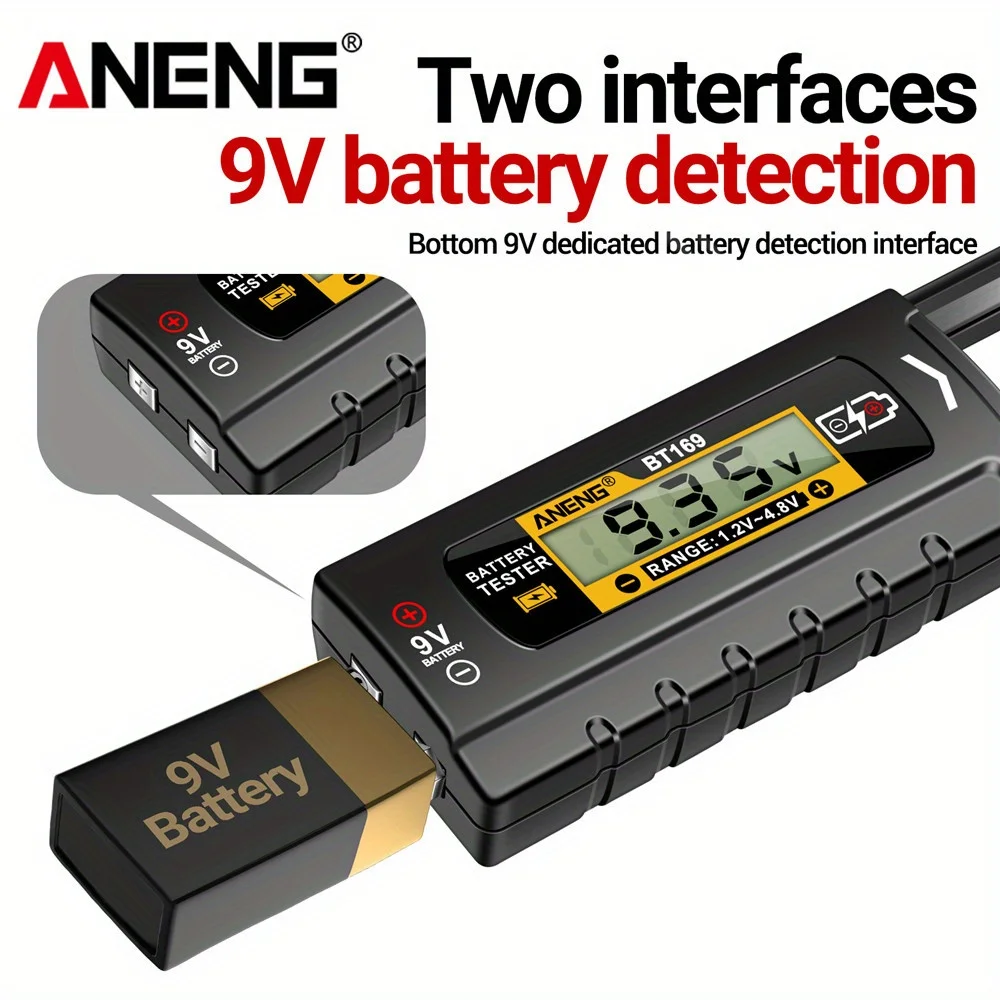 Probadores de batería digitales ANENG BT169 pantalla LCD indicador de nivel de batería automotriz 9V 1,5 V herramientas de prueba analizador de celda de botón - imagen 3