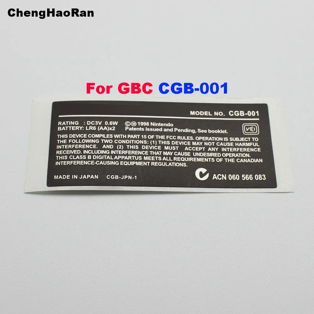 Pegatina de bolsillo de repuesto para Game Boy Advance SP, pegatina de información de modelo de MGB-001 de Color para GBP GBC GBA SP JP/US/101/001, 10 unidades - imagen 4