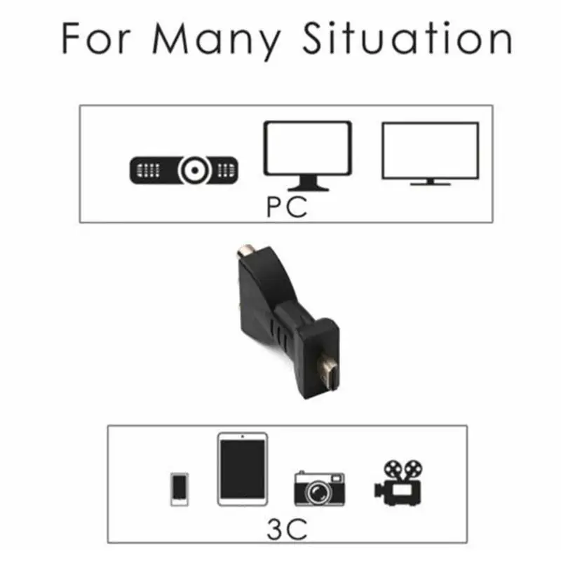 Convertidor de adaptador compuesto compatible con HD 1080P RCA AV a HDMI, AV2HDMI, Cable de Audio y Video HDMI a AV con Cable USB para TV BOX HD - imagen 3