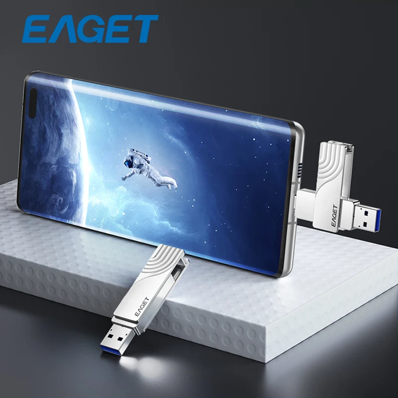 Eaget USB 3,2 OTG tipo C Pen Drive 2 en 1 unidad Flash USB 32GB 64GB 128GB 256GB 512GB Pendrive de Metal personalizado para Macbook PC - imagen 4