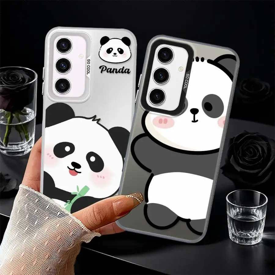 Funda para Samsung Galaxy A73 A25 A23 A32 A22 A52 A53 A24 A26 A36 A33 A34 funda trasera para teléfono Panda de dibujos animados lindo - imagen 2