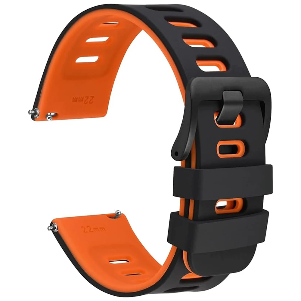 Correa de silicona de 20mm/22mm para Amazfit GTS 3/2/2e/GTS2 Mini/GTR 42mm/47mm/GTR 3/3 Pro/2/2e, pulsera deportiva para reloj Amazfit bip - imagen 2