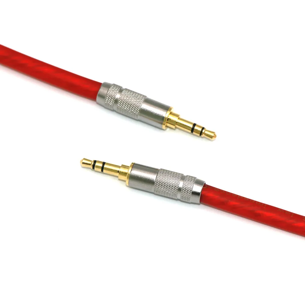 Cable auxiliar HiFi de 3,5mm para altavoz de Audio, conector TRS recto a TRS recto para guitarra, chapado en oro, Cable auxiliar para auriculares de coche - imagen 4