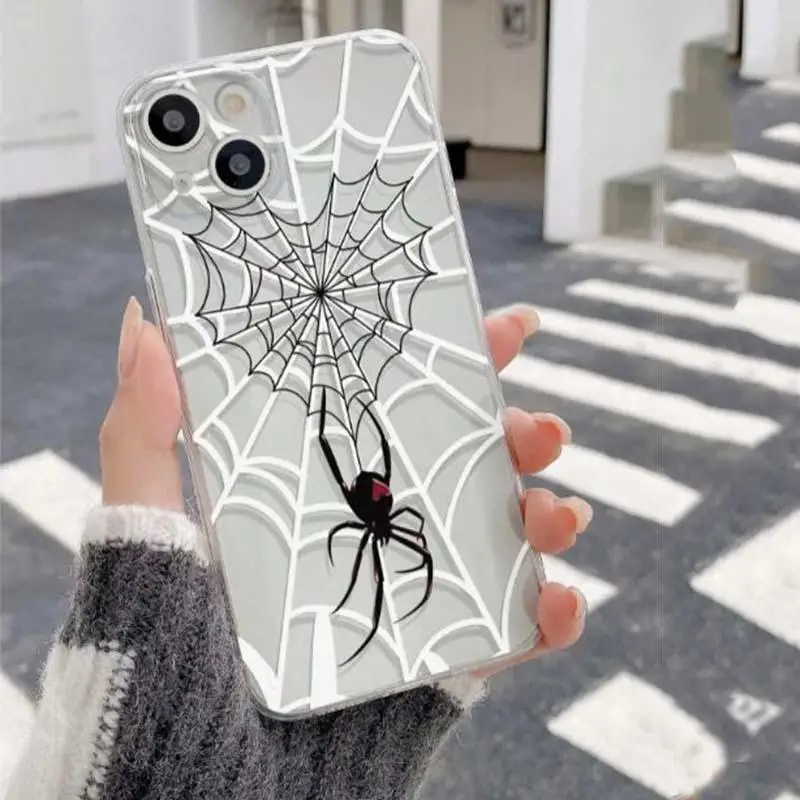 Funda protectora para Iphone 15 Pro Max, 11, 12, 13, 14 Pro Max, 6, 6S, 7, 8 Plus, 13 Mini, XS Max, XR, SE, 2, 3, Spider, pareja negra - imagen 2