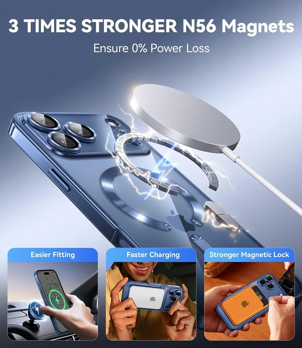 Funda suave de silicona transparente con revestimiento de lujo para iPhone 17 Air 16 15 14 13 12 11 Pro Max, funda de carga inalámbrica Magsafe magnética - imagen 4