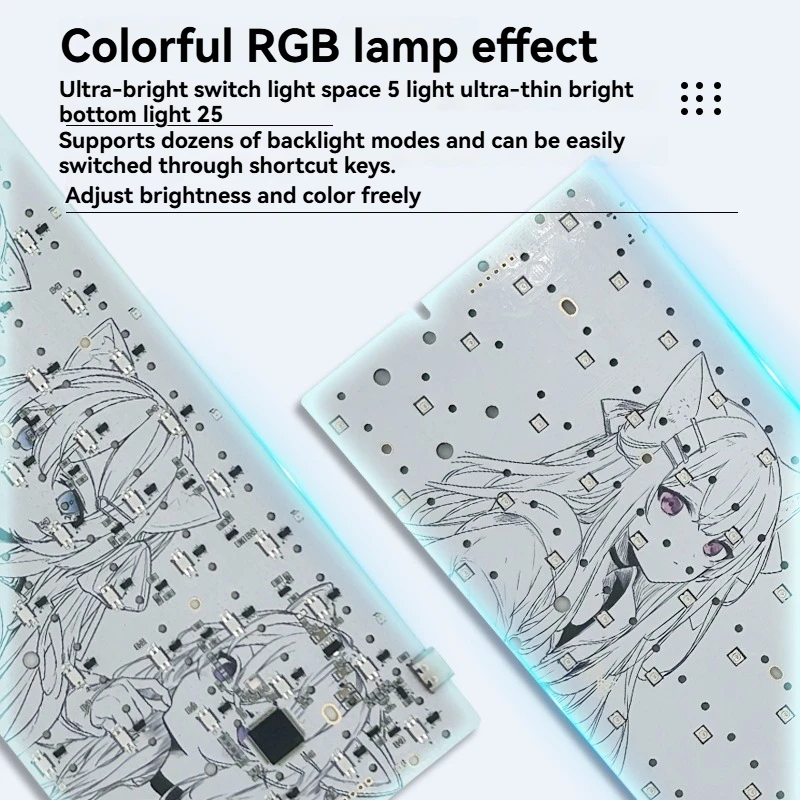 IMK personalizado Wooting60 placa de posicionamiento revestimiento interior Color61 interruptor magnético PCB accesorios de teclado de luz de alto brillo - imagen 4