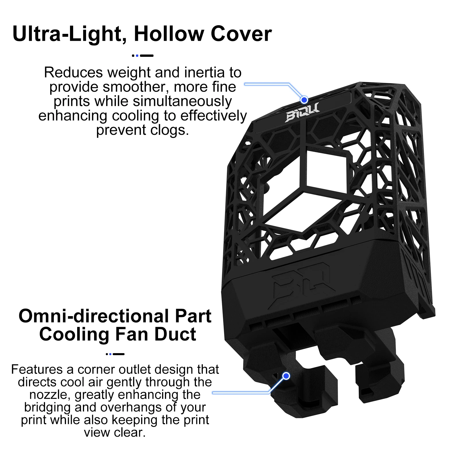 BIGTREETECH Panda Jetpack Nylon súper ligero actualización Panda Jet ventilador de refrigeración conducto para impresoras 3D Bambu Lab P1 X1 Series - imagen 3