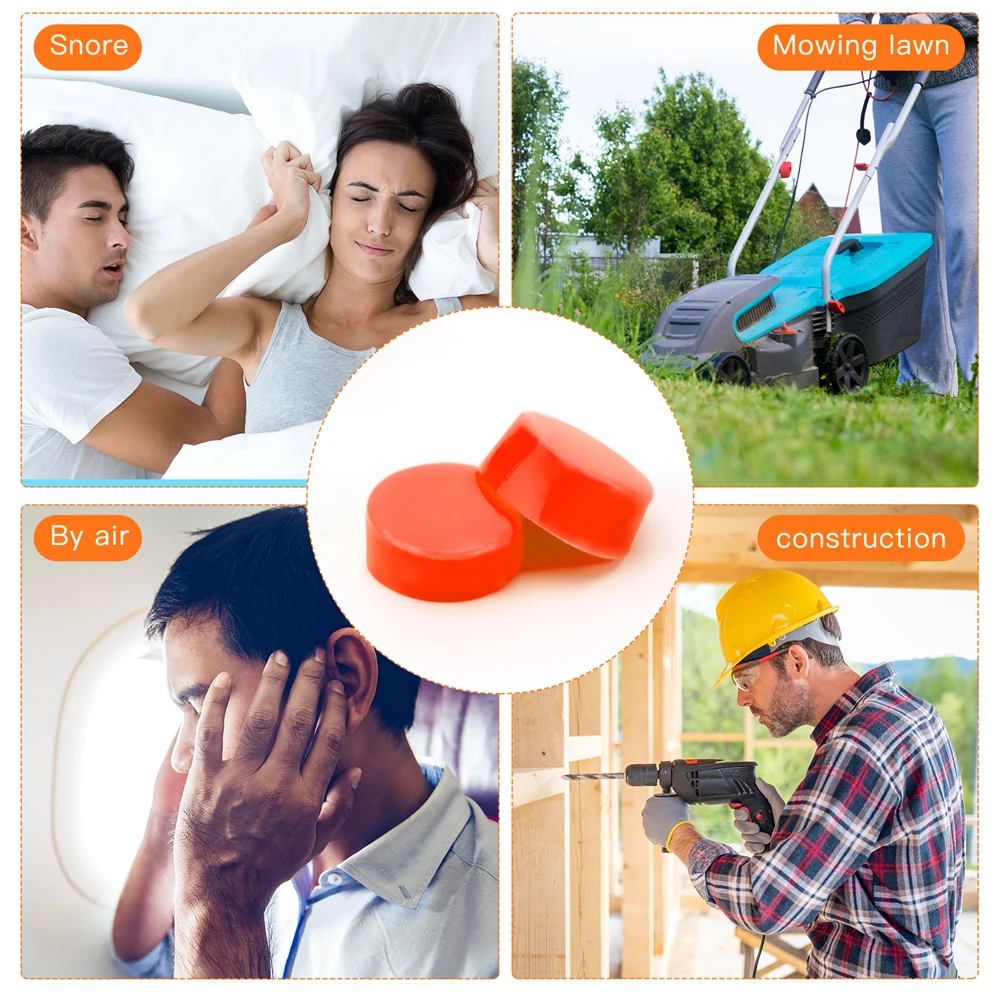 Tapones para los oídos de silicona para dormir, protección para los oídos, anticancelación de ruido, aislamiento acústico, reutilizables, 12 piezas - imagen 3