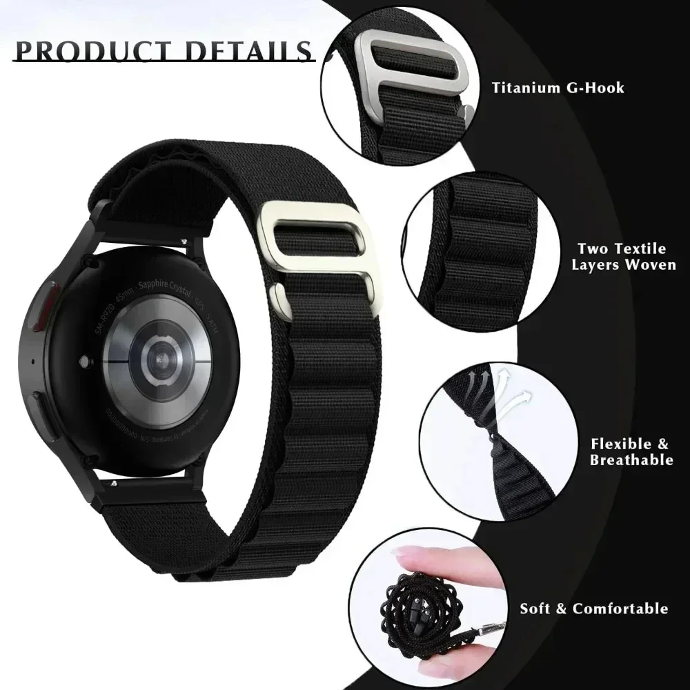 Correa de 20mm 22mm para Amazfit GTS 2/3/4/4 mini/GTR 4 Pro/3/2 correa de reloj pulsera de nailon correa amazfit bip 6 5 U correas - imagen 5