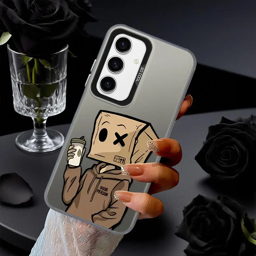 Funda trasera de teléfono con patrón de hombre de papel de dibujos animados Emo para Xiaomi Poco X5 X3 NFC C50 F3 GT X3 Pro C51 F4 - imagen 3