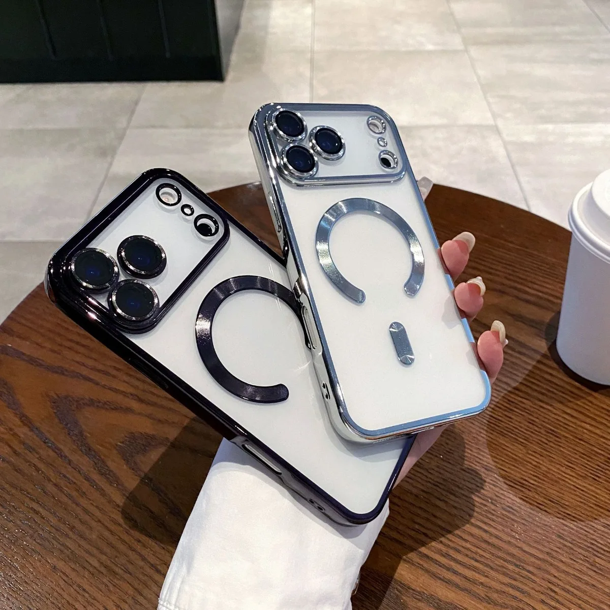 Para iPhone 17 Pro Max 17 Air 17Pro funda magnética para Mag-safe chapado TPU suave transparente Protector de cámara completa Fundas - imagen 5