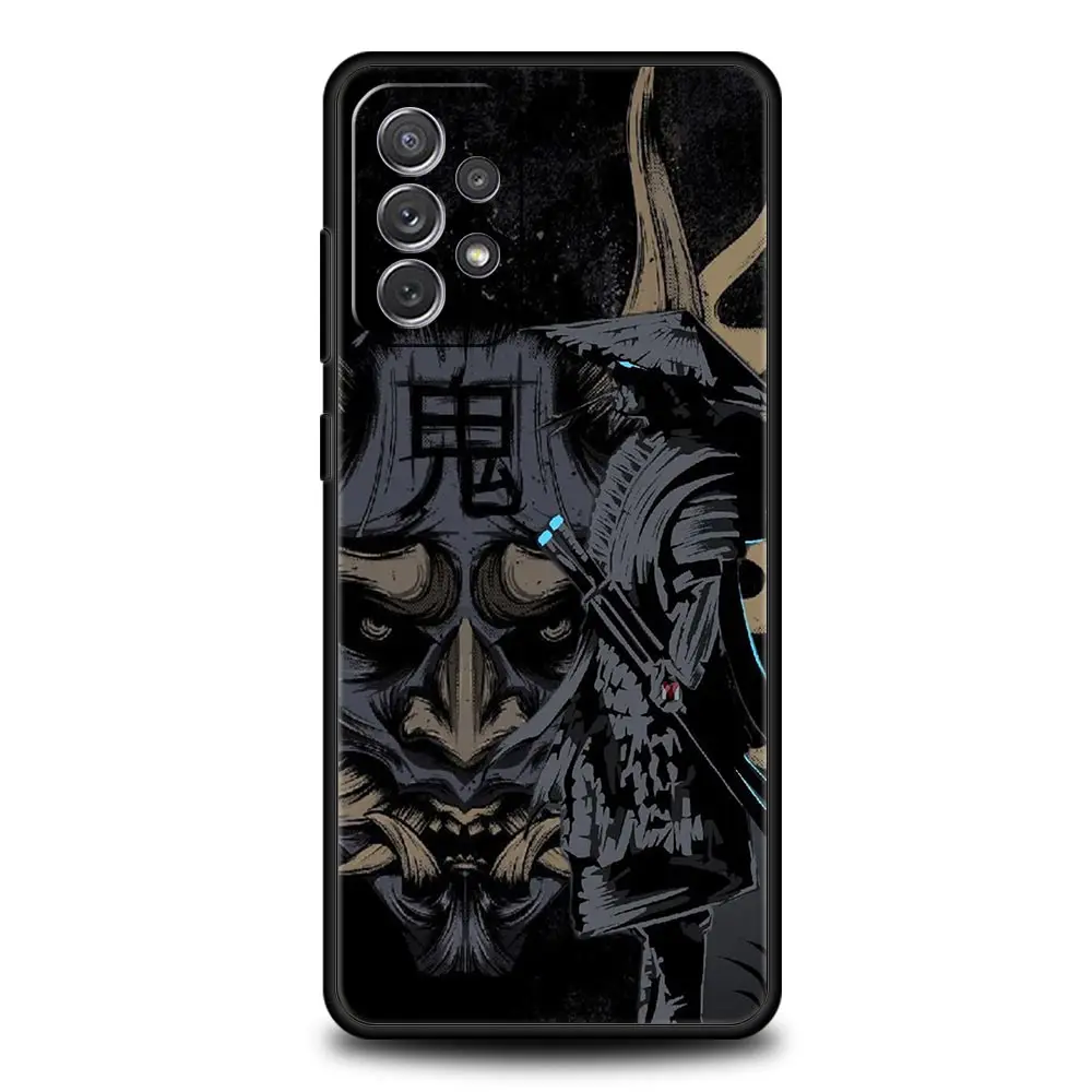 Funda de teléfono japonesa con cara de fantasma samurái para Samsung A51 A71 A21S A17 A11 A15 A25 A23 A33 A53 A73 A07 A03S A05S A13 A35 A55 5G - imagen 5