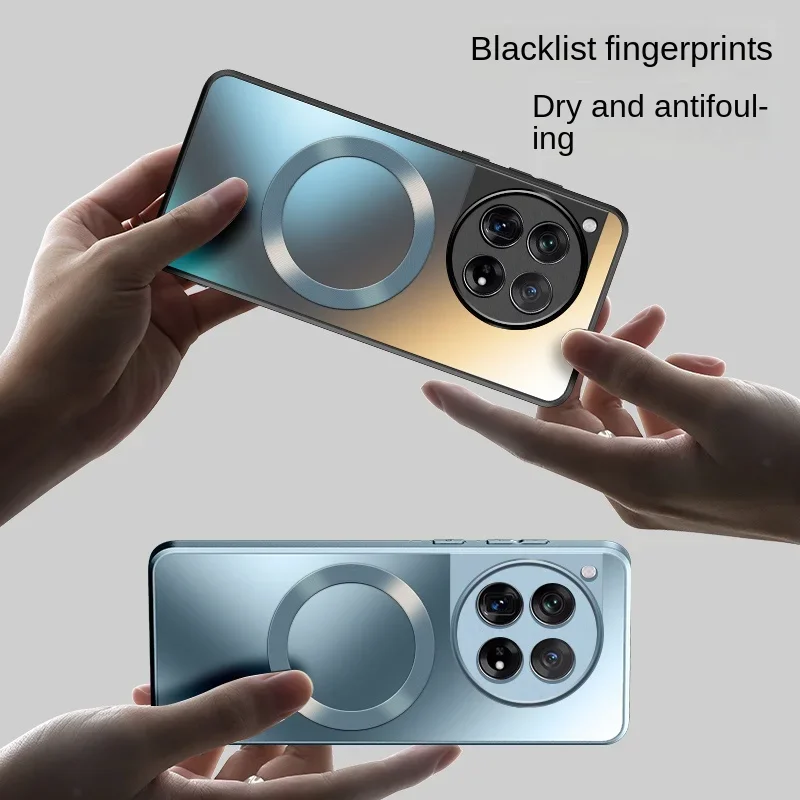 Funda de silicona mate magnética AG para OnePlus 13R 12 11, carga inalámbrica, parachoques duro de PC a prueba de golpes para OnePlus ACE 5 Pro 3V 2 Pro - imagen 2
