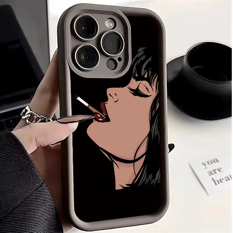 Funda de teléfono negra suave a prueba de golpes para Apple iPhone, modelos 16, 15, 14, 13, 12, 11 Pro Max, XS, XR, X Max, 8, 7 Plus, SE, 2022 - imagen 2