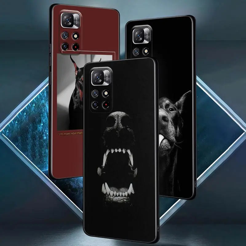 Funda con NFC para Xiaomi, carcasa con diseño de perro salchicha, Doberman, color negro, Poco X3, F3, F4, F5 Pro, X3, X4 Pro, GT, X5, M3, M4, M5, M5s, C40, C51, C55 - imagen 3