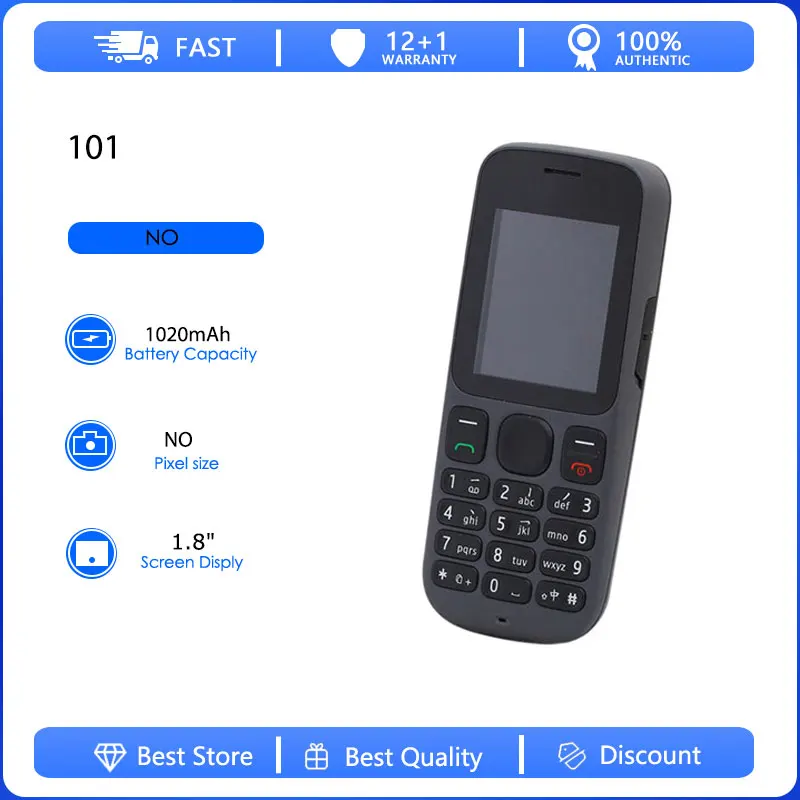 Original restaurado 101 Dual Sim desbloqueado GSM 900/1800 Bluetooth teléfono móvil ruso árabe hebreo teclado hecho en Finlandia