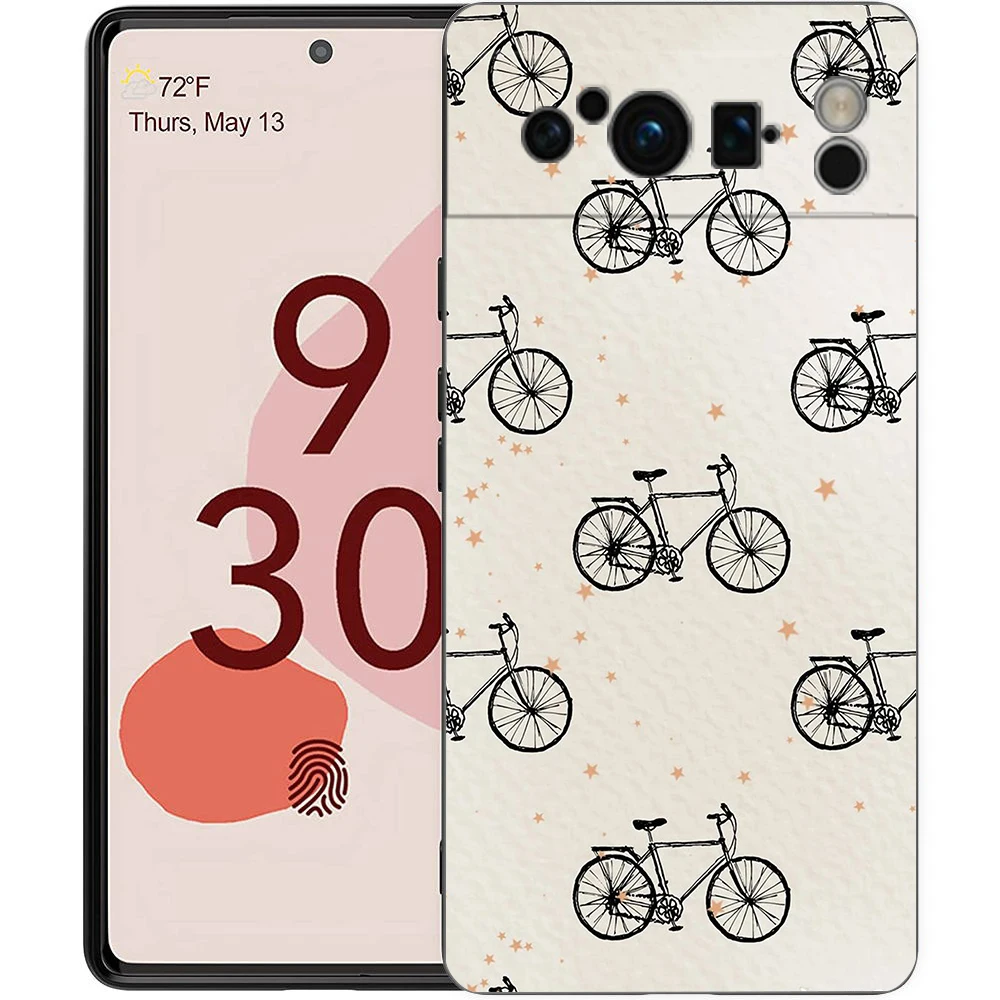 Funda de teléfono artística para ciclismo de montaña, funda negra de TPU suave a prueba de golpes para Google Pixel 9 8 7 6 Pro XL 8A 6A 7A 5G - imagen 5