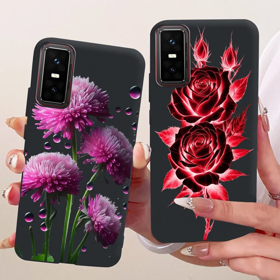 Para Infinix GT 30 Pro Funda X6873 Popular flor parachoques suave silicona cubierta negra para Infinix GT 10 Pro X6739 Funda GT10Pro Shell - imagen 2