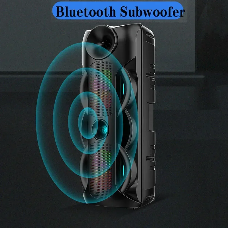 Altavoz doble para exteriores de 80W, altavoz Bluetooth de baile cuadrado de 8 pulgadas, tarjeta inalámbrica portátil, Subwoofer, canción K, caja de sonido grande, estéreo 3D - imagen 5