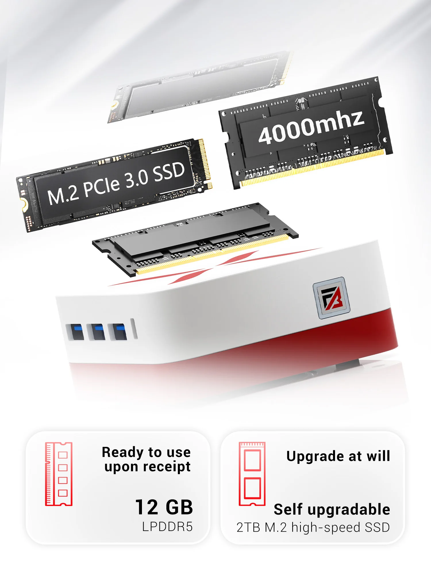 FIREBAT Mini PC T3 Intel N150 CPU Windows 11 Pro DDR5 12GB RAM 512GB SSD ROM Wi-Fi 5 Bluetooth 4,2 HDMI DP USB computadora de escritorio - imagen 4