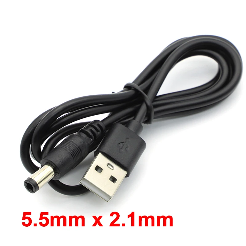1M USB 2,0 tipo A macho a CC 5,5mm x 2,1mm enchufe Jack Cable de alimentación CC conector 5V Cable línea de carga 5,5*2,1mm Jack - imagen 2