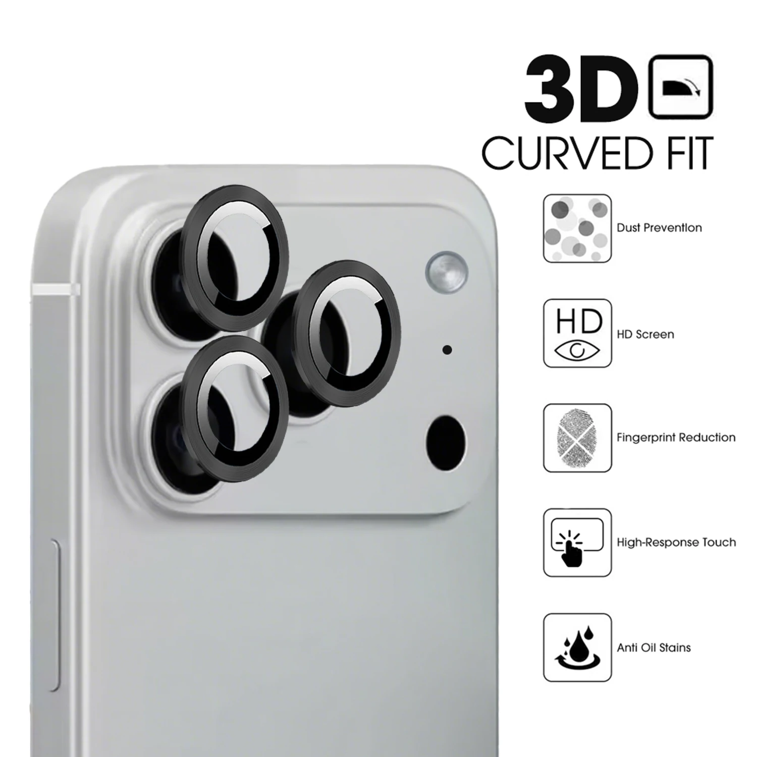 Protector de lente de cámara trasera de Metal para iPhone 17 17Air 17Pro 17ProMax cubierta de lente trasera Protector de pantalla película de anillo de lente para iPhone17 - imagen 3