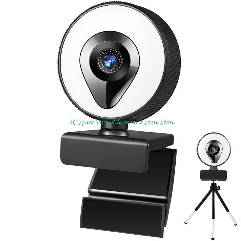 SZ Webcam 1080P 4K 2K Cámara web con enfoque automático USB PC Cámara web para computadora 3 modos luz