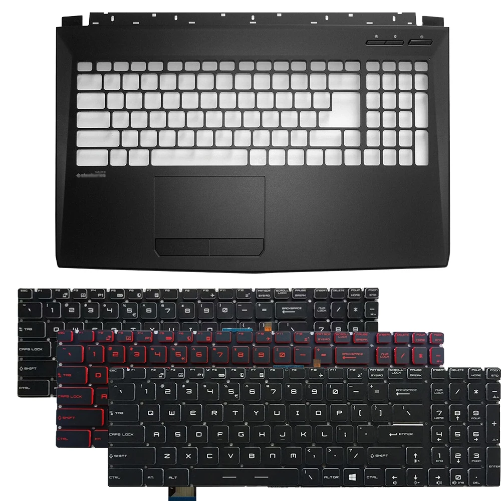 Teclado retroiluminado de EE. UU. Para MSI, GP62, 6QG, GV62, GL62, 6QF, GP62MVR, MS-16J9/reposamanos, Cubierta superior, carcasa C, nuevo