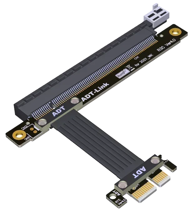 ADT Cable de extensión Riser PCI-E 4,0 x1 a x16 chapado en plata, tarjeta gráfica PCIe x16 RAID SSD, LAN AMD Nvidia GPU Full Speed Gen4 - imagen 5