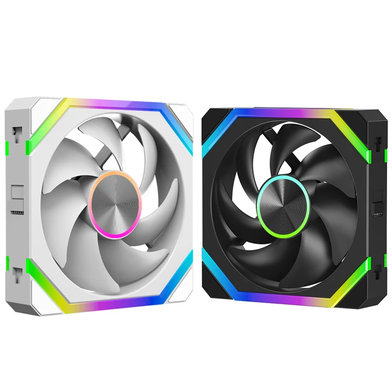 JUMPEAK HS120 Halo ARGB ventilador de refrigeración 360mm 240mm empalme Modular apilable 120mm RGB Kit de ventiladores para juegos PC caja enfriador de agua - imagen 5